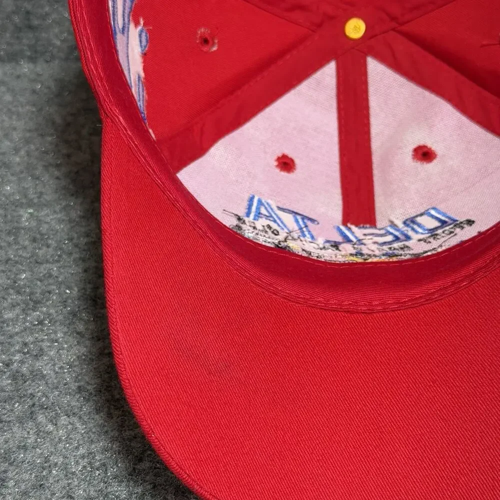 Delta Sport Boats & Yacht Club Red StrapBack Baseball Cap Lot Of 2 Hats OSFA Vtg